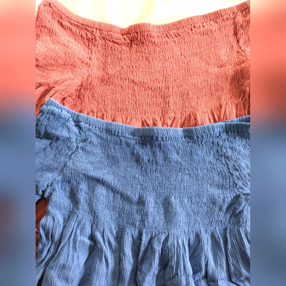 Rue 21 Women's Off Shoulder Shirred Blouses - Picture 3 of 16